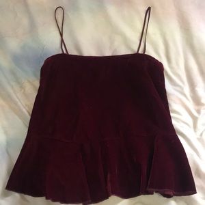 Free People Intimates Red Velvet Tank Top
